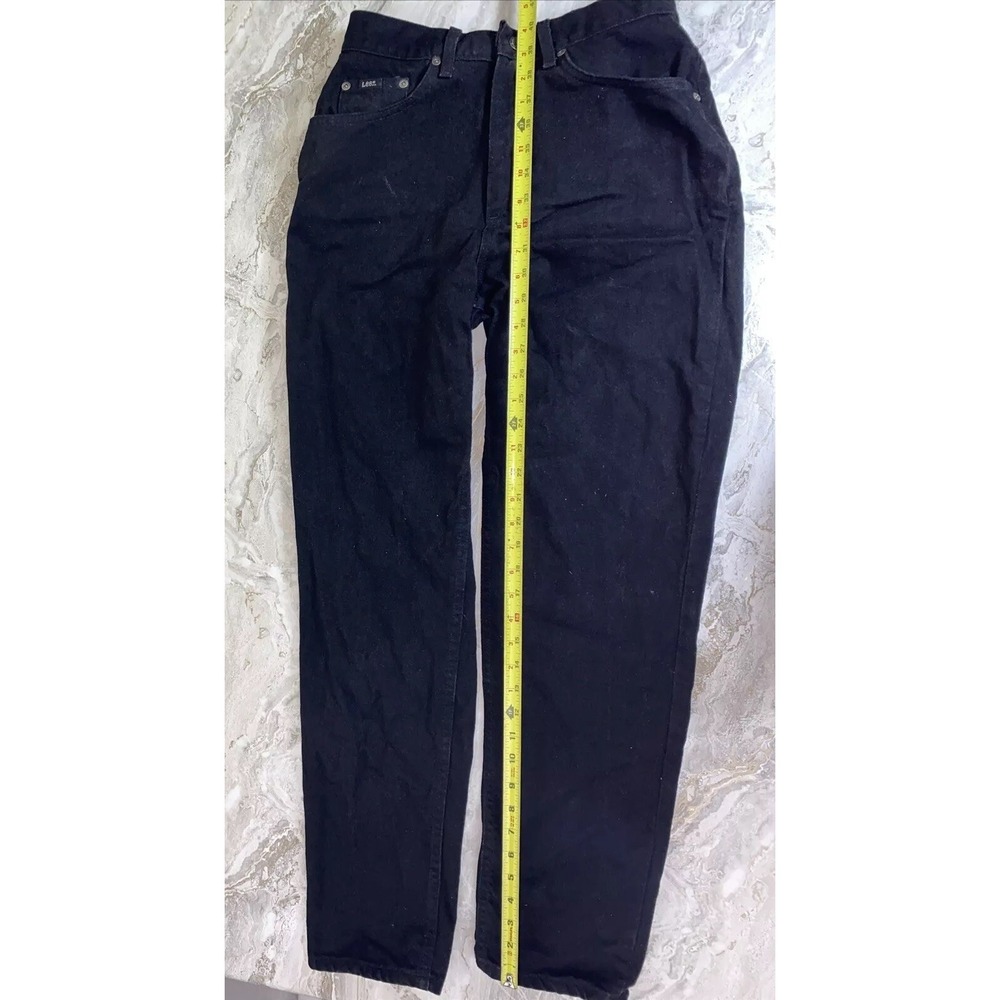 VTG Lee Womens Jeans High Rise Waist Black Denim 10 Mom Jean - Picture 4 of 11